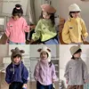 Manteau 2023 Enfants Veste Automne Hiver Veste Chaud Col Haut Zipper Mode Garçons et Filles Casual Coréen Couleur Bonbon Laine Veste Z230720