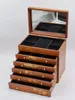 Jewelry Pouches Large Multi-Layer ROSE Wooden Box Luxury Display Tray Holder Casket Earrings Ring Mirror Organizers