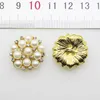 50pcs 22mm Round Rhinestones Pearl Button Wedding Decoration Diy Buckles Accessory Silver Golden300k