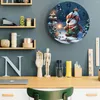 Wall Clocks Christmas Snowman Tree Clock Large Modern Kitchen Dinning Round Bedroom Silent Hanging Watch