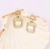 금도금 스터드 Dangle Sier Letter 여성 Crystal Rhinestone Pearl Long Designers Earring Wedding Party Jewerlry