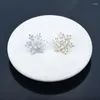 Spille ICEYY Luxury Simple Shine Cubic Zircon Snowflake Pin Hijab Scialle Abbigliamento Regalo di gioielli invernali
