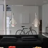 Hängslampor postmodern designer enkel restaurang målat glas ljuskrona lampa kreativt en-huvud café nordisk bar led hängande ljus