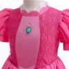 Flickans klänningar barns persika kostym barns roll som spelar bröllop spetsklänning flicka sommar födelsedag skikt klänning prinsessan halloween dressing 230718
