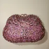 Evening Bags Pink Diamond Clutch Wallet Women's Wedding Frog Shape Evening Bag Cocktail Party Hollow Crystal Handbag 230718