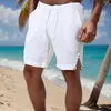 Männer Shorts Baumwolle Leinen Seite Zipper Hosen Mann Sommer Atmungs Einfarbig Hosen Fitness Strand Streetwear Sweatshort