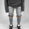 Laamei Mens Cool Black Jeans Skinny Strappato Distrutto Stretch Slim Fit Hop Hop Pantaloni Con Fori Per Men268r