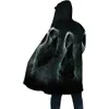 Men's Wool Blends Winter Men For Women Hooded Cloak Wolf 3D All Over Prined Fleece wind breaker Warm Hood Cloak 01 HKD230718