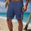 Männer Shorts Baumwolle Leinen Seite Zipper Hosen Mann Sommer Atmungs Einfarbig Hosen Fitness Strand Streetwear Sweatshort