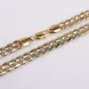 Mens 2 -ton gult vitt guldfyllt präglat halsband 23 6 9mm Solid Curb Chain GF Jewelry Chains242C