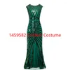 Feestjurken Vrouwen 1920s Great Gatsby Jurk Lange 20s Flapper Vintage O-hals Mouwloos Ruglooze Maxi Voor Prom Cocktail