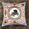 Klassisk 45*45 cm kuddfodral omslag med Tassel Super Soft Velvet Double-Sided Printing Carriage Sign Horse Designer SOFA CUSHION COVERS Kudde 2023071902