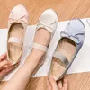 Jane Bccc6 Dress Round Mary Toe Plus Size Women's Bow Silk Satin Ballet Spring Autumn Flats Shoes Zapatos De Mujer 230718