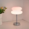 Bordslampor Macaron Glass Lamp Trichromatic Diming Living Room Atmosphere Eye Protection Night Light Girl Bedroom Bedside Decor
