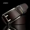 Neck Ties 4 CM Width Fashion British Style Double Pin Buckle High Quality Genuine Leather Belt For Men Casual Jeans Waistbands Strap 230718