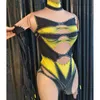 Stage Wear 3D Imprimer Strass Stretch Jumpsuit Bar Pole Dance Costume Drag Show Vêtements Discothèque Gogo Dancer Outfit VDB6989