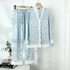 Kadın pijama lisacmvpnel yaz tarzı pijamalar buz ipek takım elbise ev kıyafetleri baskı moda v yaka pijamalar