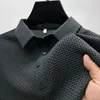 Erkek Polos Highend Buz İpek Elastikiyeti Polo Gömlekler 2023 Yaz Tshirts Trend Nefes Alabilir Erkekler Giyim İşi Kısa Lüks Marka 230718