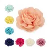 Retail 8.5cm Newborn Chiffon Petals Poppy Flower Hair Clips Rolled Rose Fabric Hair Flowers For Kids Girls Hair Accessories GC2214