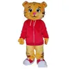 2018 Factory Cute Daniel the Tiger Red Jacket Cartoon Character Mascot Costume Fancy Dress303K