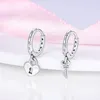 2023 Charm Double Hoop Earrings For Women 100% 925 Silver Sparkling Pave CZ Stud Earrings Engagement Anniversary Pandora Jewelry Gifts