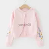 Pull 1-11ans Blanc Enfants Filles Cardigan Pull Broderie 100% Coton Filles Jaket Manteau 2 3 4 6 8 Ans Enfants Vêtements RKC185005 HKD230719