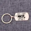 Bilnyckel rostfritt stål nyckelringar tillbehör nyckelhållare hänge bil nyckel tag make hustru minnessaker husbil rvhome är där du parkerar den x0718