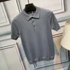 T-shirts pour hommes vêtements pour hommes été tricoté Polo à manches courtes coupe ajustée Lel coréen couleur unie T-shirt hauts à la mode