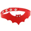 Ny bat pu läder choker halloween sexig halsband kvinnor män handgjorda choker halsband smycken gåva