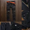 Klasyczne szczupłe dżinsy męskie ubranie Fit proste rower Ripper zamek błyskawiczny Pełna długość Panto