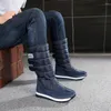 Bottes Hiver Plus Velours Mode Hommes Neige Chaud Imperméable Anti-ski Chaussures Haute Tube Coton Extérieur