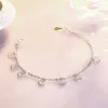 Anklets Przyjazd dziewczęta biżuteria serce moda 925 srebrne bransoletki akcesoria kobiety lady anklet bijou