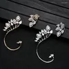 Stud Earrings 925 Silver Needle Phoenix Feather Asymmetric Square Zirconia Ear Climber Women Lady Brand Jewelry