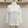 Kadın Sweaters Sonbahar Kış Yavurucu Sweater Külot Moda Hollow Out Fringe Örgü Örgü Bayanlar Örgü Jumper Beyaz