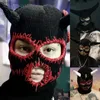 Gorro/Borros de Caveira Gorros de Inverno com Chifres de Diabo Cicatrizes de Boca Costuradas Chapéu de Malha para Mulheres Máscara de Esqui de Halloween Chapéu de Malha Quente para Adultos T230719