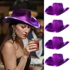 Berets Retro Style Light Up Brim Hat Jazz Top Unisex Cowboy Western A6Q4