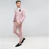 Ternos masculinos blazers sob medida rosa masculino casamento ajuste fino noivo festa de formatura blazer masculino smoking jaqueta calças colete fantasia mar238b