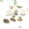 Broches Broches Animaux Fantastiques Magiques Épingles En Émail Couleurs Neuf Queue Renard Loup Chauve-Souris Serpent Pour Amant Cadeau Drop Delivery Bijoux Dhmp7