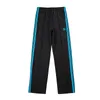 Pantalons pour hommes broderie papillon Logo AWGE aiguilles pantalons de survêtement hommes femmes noir rouge rayure pantalon de survêtement