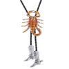 Bolo Ties 3D three-dimensional scorpion bolo tie pendant equestrian shirt accessories American western cowboy style tie HKD230719