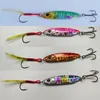 긴 던지기 블루 나이프 더블 후크 아이언 플레이트 Luya Bait Warped South Bass Hard Bait Teflon 3 회 강화 된 트리플 후크