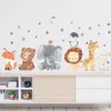 Wall Stickers Baby Room Wall Stickers Cartoon Animal Train Elephant Giraffe Wall Decals for Kids Room Nursery Room Bedroom Decals Wallpapper 230718