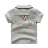 T-Shirts 2023 Summe 2 3 4 6 8 10 Jahre Kinderbekleidung Baumwolle Kurzarm Grau Weiß Einfarbig Tasche Kleine Kinder Jungen T-Shirts x0719