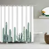 Dusch tropisk kaktus dusch gardin polyester tyg badgardin för badrumsdekoration flerstora tryckta badrumstillbehör