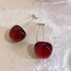 Stud Exotique et Intéressant Fruit Cherry Pendant Boucles D'oreilles pour Femmes Personnalisé Petit Frais Longue Fête Bijoux Cadeaux 230719