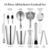 Verres à vin Cocktail Shaker Bar Set 2 Lestés Boston Shakers Passoire Jigger Muddler et Cuillère Ice Tong Bouteille Verseur 230719