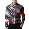 Koszulki sukienki męskiej 2 MOQ kieszeni Polinezyjskie ubranie plemienne Samoan Puletasi Viking Stretch Shirt