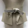 Cravates de cou en cuir PU ceinture mince conception géométrique ceinture large Simple femmes pour robe manteau accessoires 230718