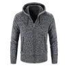 Herrtröjor herrar tröja hoodie solid färg plus fleece slim cardigan jacka casual harajuku stil män stickkläder mode tröja m-3xl