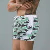 Mäns shorts Summer Beach Swimming Trunks Men quarter Boxer Print Lace Up Plus Size Swimming Foder rakt Micro Elastic Sexy Shorts L230719